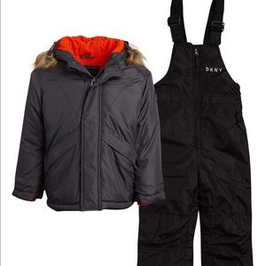 DKNY Boys 2-Piece Puffer Ski Jacket and Snowsuit